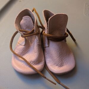 Mon Petit Baby Shoes Pink Leather With Laces